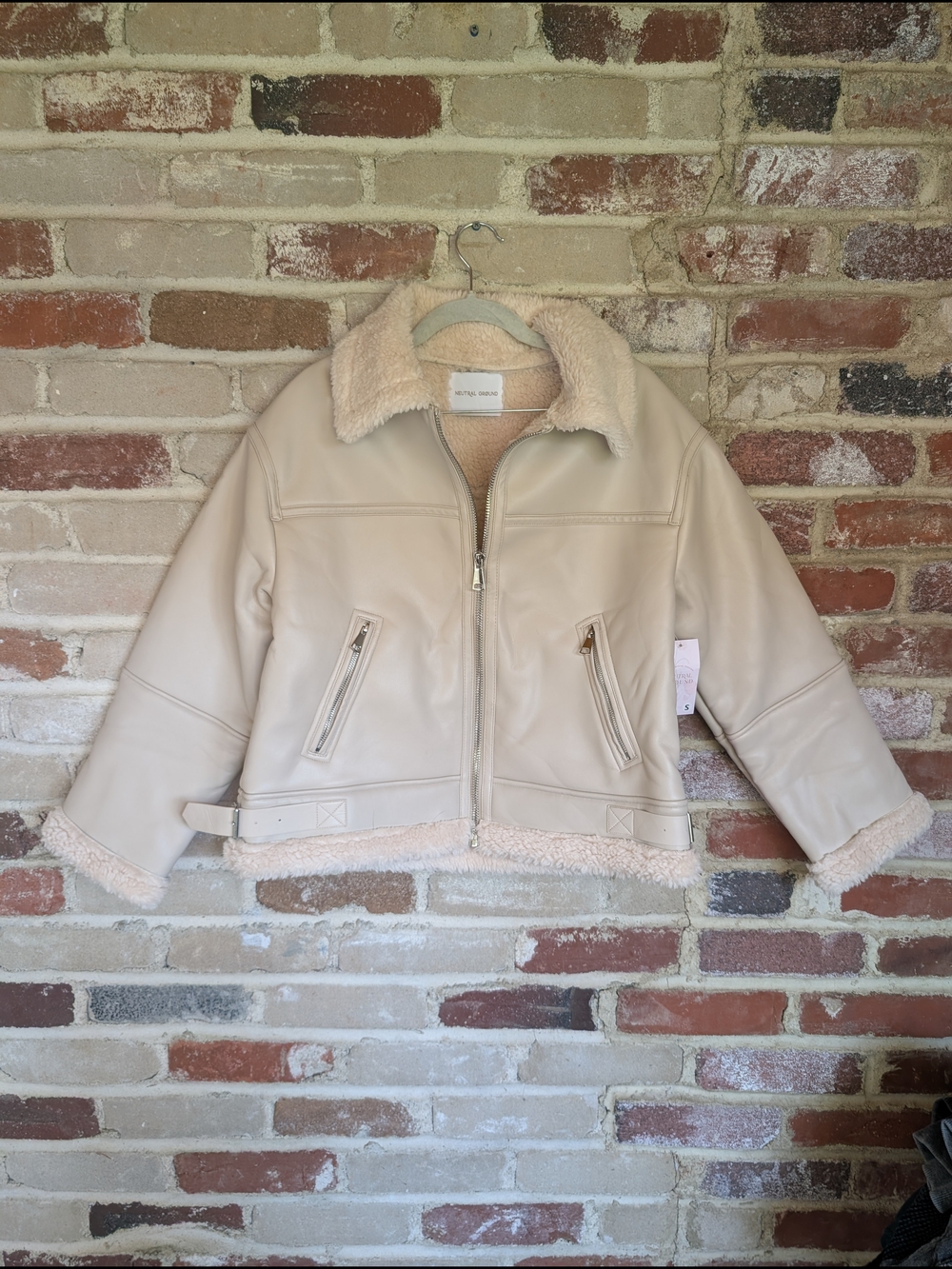 Cozy Cream Faux-Shearling Zip Front Jacket